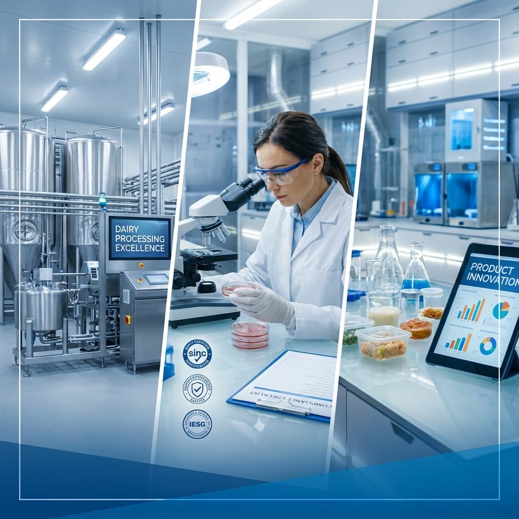 Dairy Processing Excellence, Food Safety Compliance, and Product Innovation services